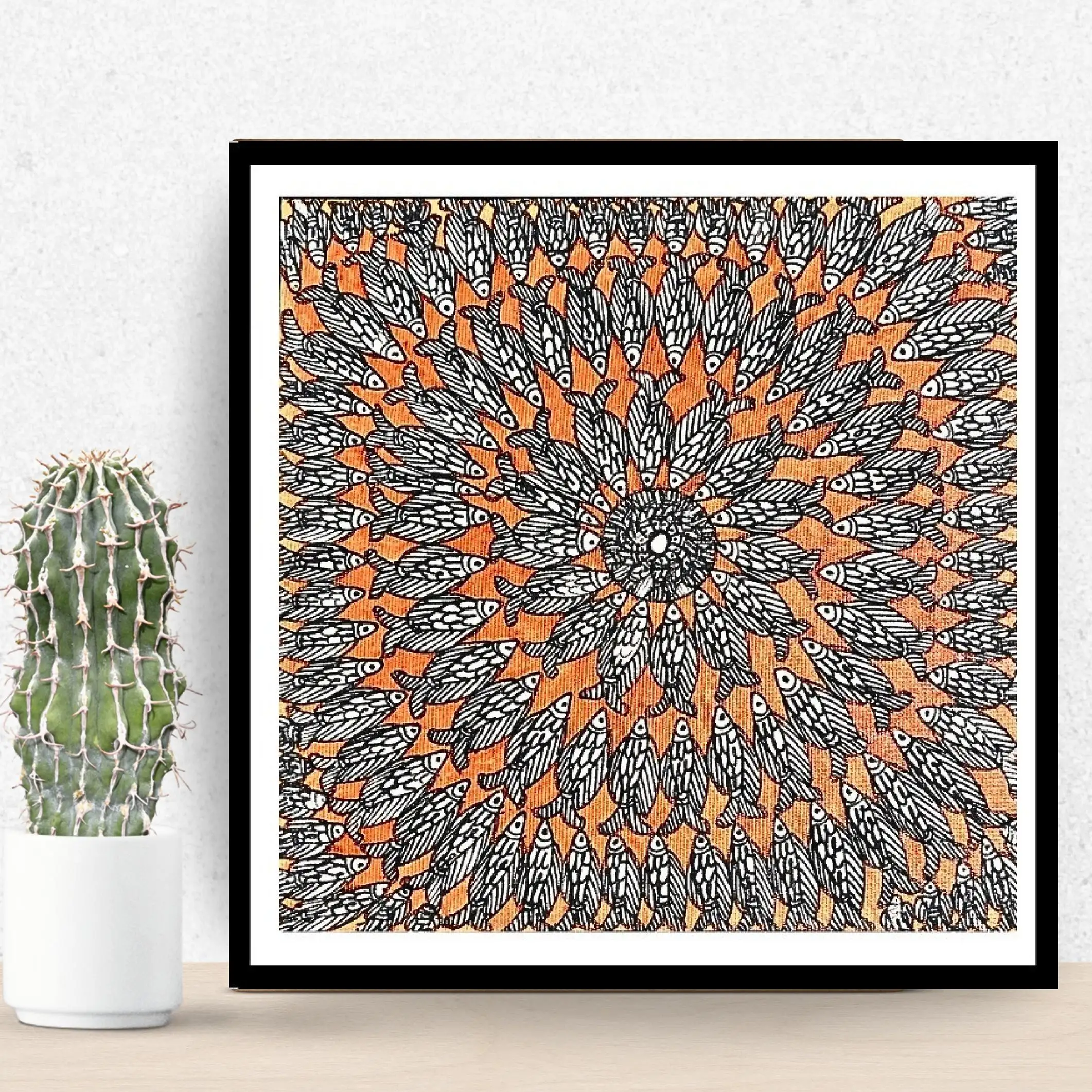 Handmade Madhubani Fish Mandala Painting – Symbol of Prosperity & Positivity